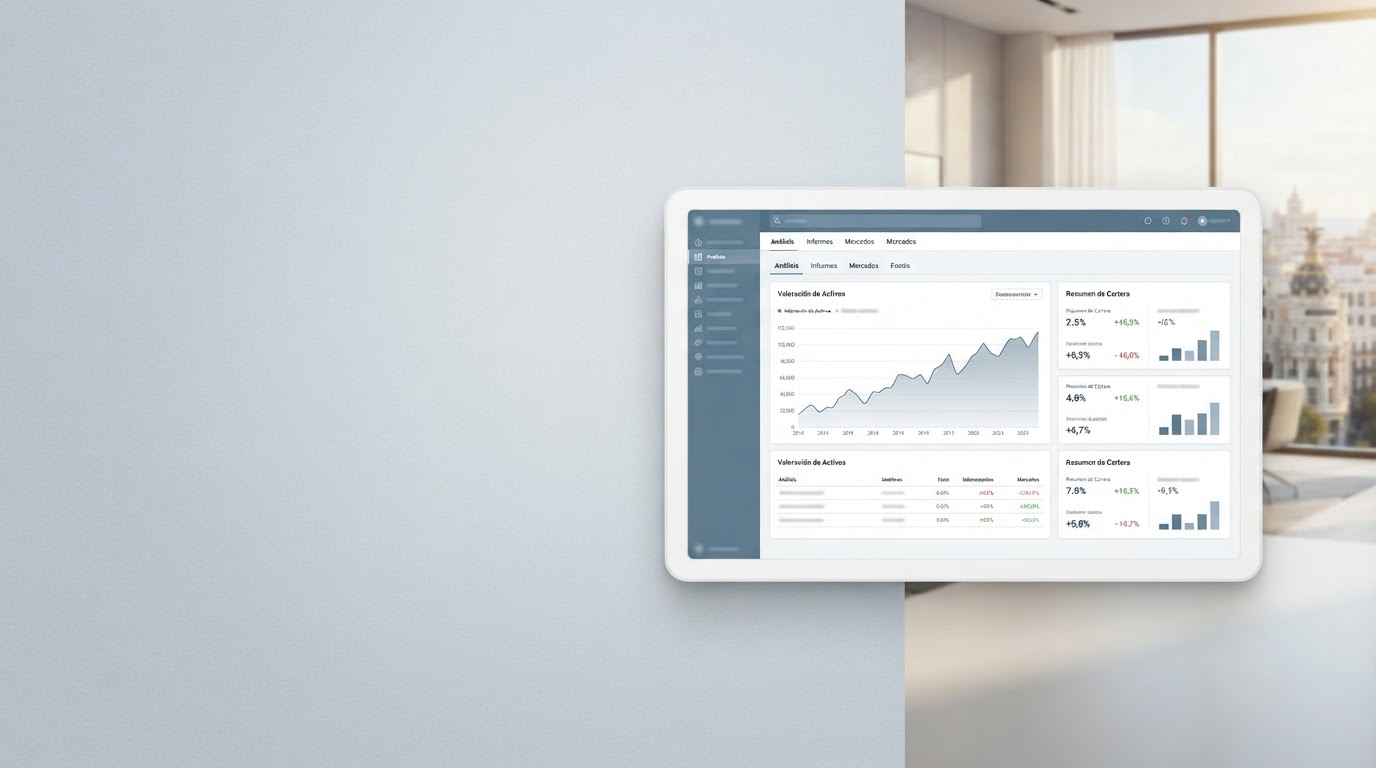 Firmavalor panel de análisis de datos financieros en tiempo real